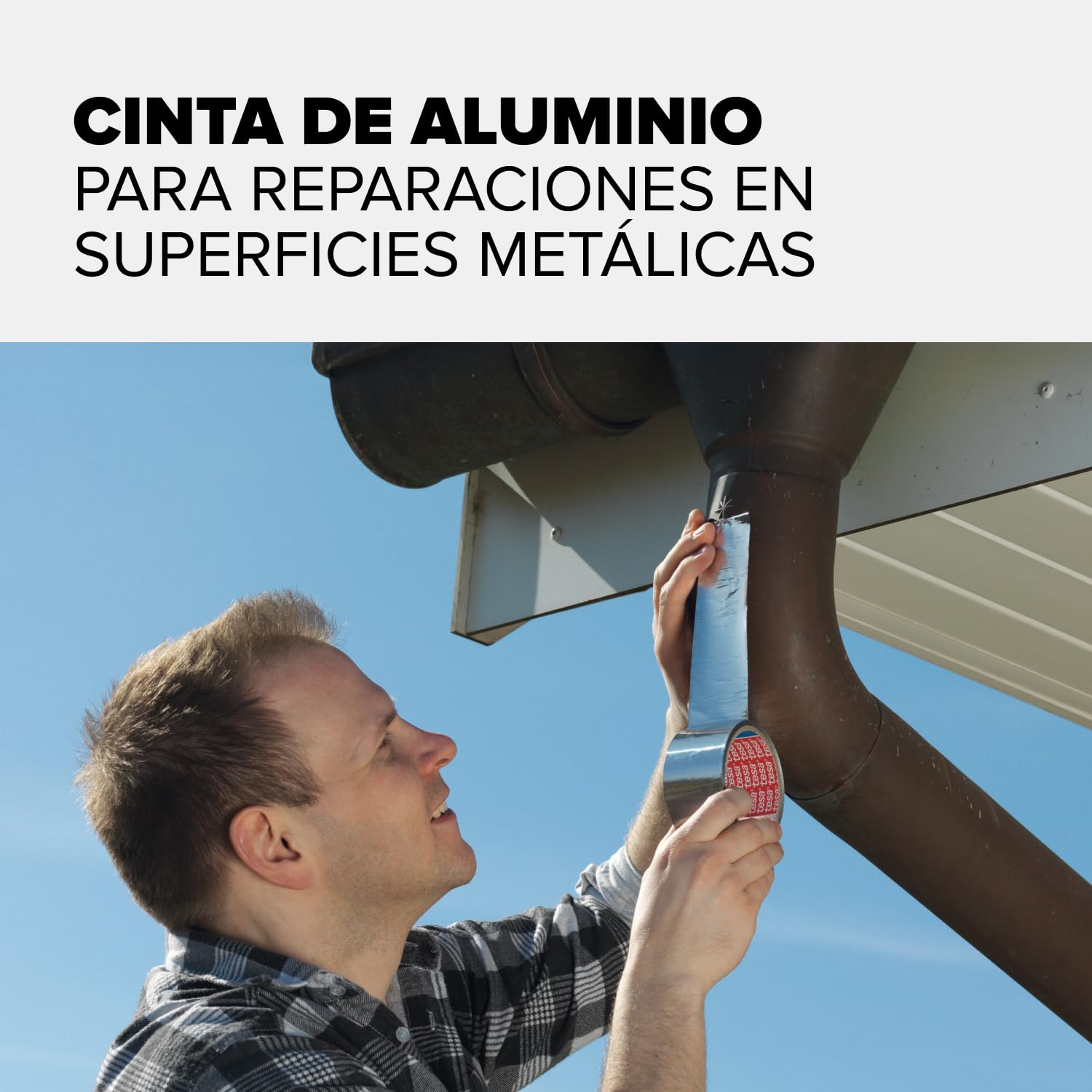 tesa 56223-00000-01-Cinta de Aluminio 50 micras-10m x 50mm, Standard, 10mx50mm