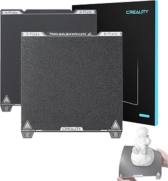 Creality Upgraded Double-sided Printing Platform 235*235mm Textured PEI and Sticker, Magnetic Flexible Steel Plate, 3D Printer Platform for K1/Ender-3 S1/5 S1/3 S1Pro/3/3 Pro/3S/3V2/Ender-5/5S/5Pro