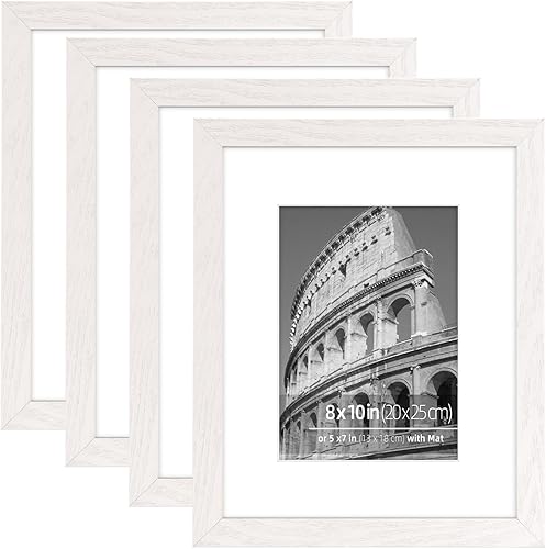 Miniatura 1 de Juego de collage de marcos de fotos de 5 x 7 o 3.5 x 5.5 pulgadas con paspartú, pantalla de fotos vertical u horizontal, vidrio Plexi seguro,