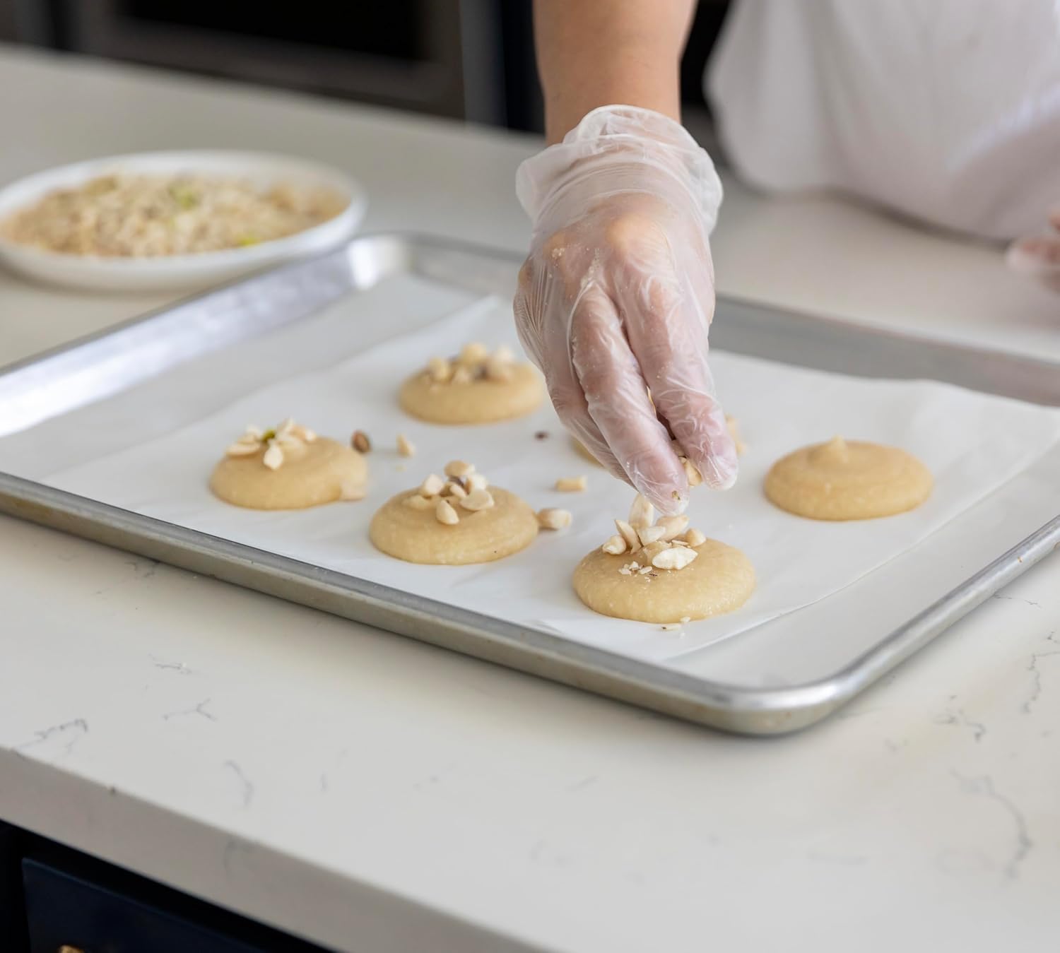 ChixCakes - Ghorabieh Marzipan Cookies – A Luxurious Traditional Persian Treat Made with Premium Pistachios, Offering a Buttery Texture and Unforgettable Flavor. Perfect for Gifting, Celebrations, or Indulging Yourself! Bake to your order. Gluten Free. (Medium, 12, Count)