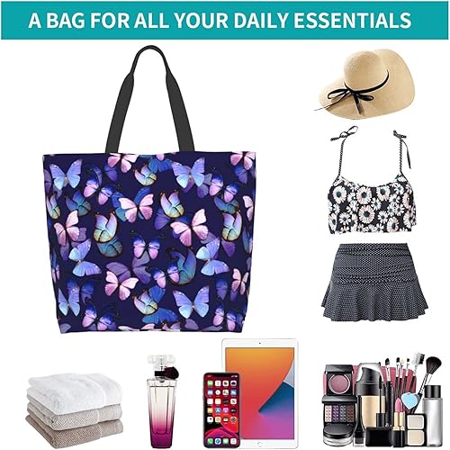 Miniatura 8 de Bolsas de mano reutilizables con diseño de calavera de azúcar y flores, bolsa de playa para viajes, compras, trabajo diario