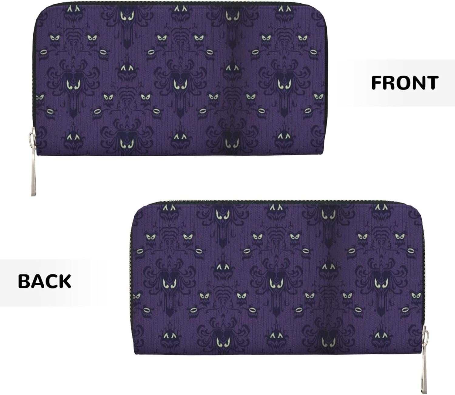 Haunted Mansi Wallet for Men Women Elegant Long Clutch Zip Around Travel Leather Coin Purse Large Capacity Credit Card Holder Handbag - Image 2