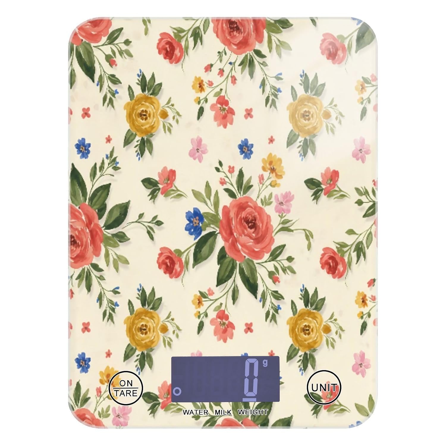 Vintage Floral Food Kitchen Scale Digital Grams and Ounces