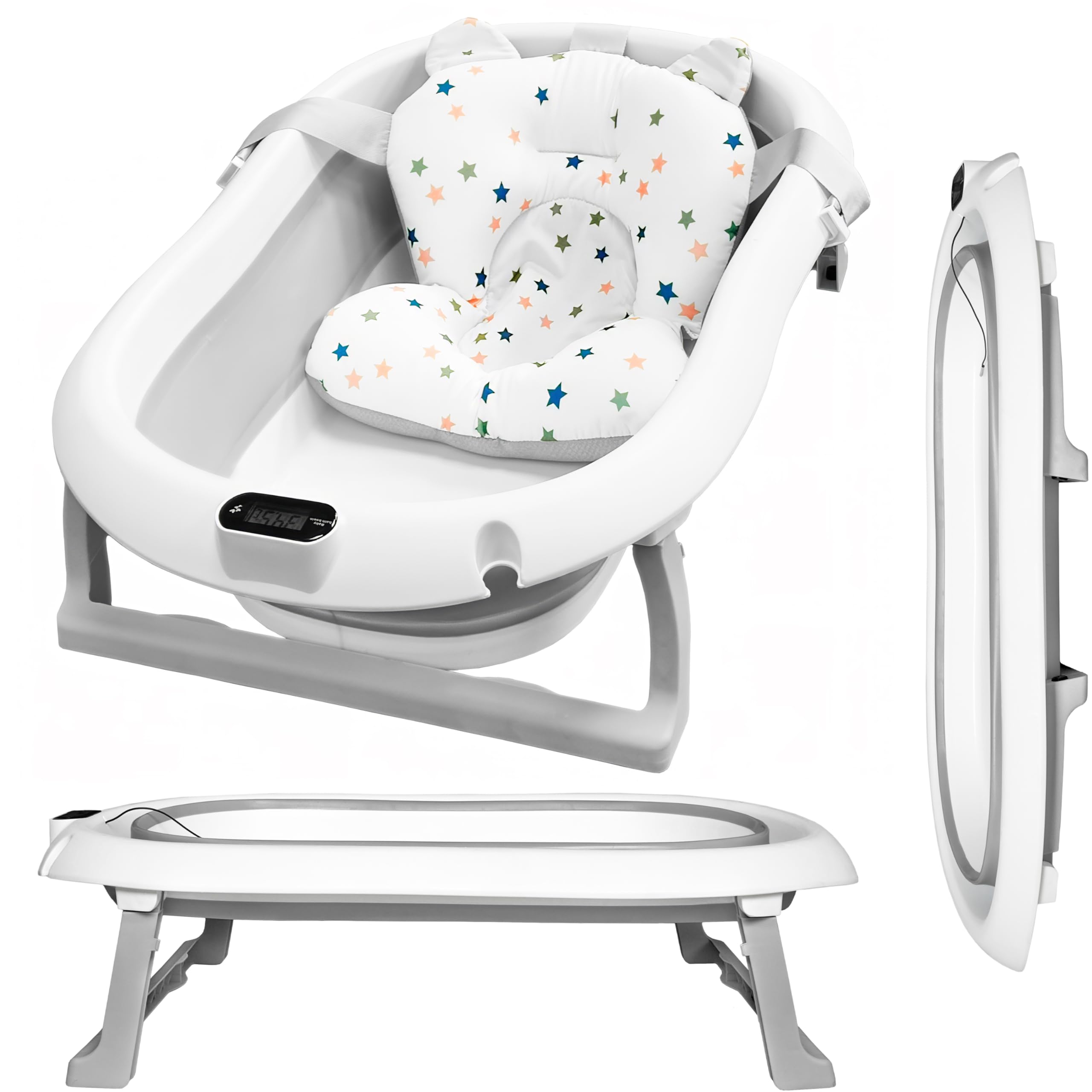 Bañera Plegable Bebé con Patas + Termómetro + Cojín – Banheira – Baby Bath