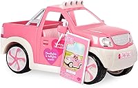 Vista 6 de Lori – Pick – Up Truck para mini muñecas – Coche rosa para muñecas de 6 pulgadas – Radio real & Enganche de remolque – Música y luces – Más de 3