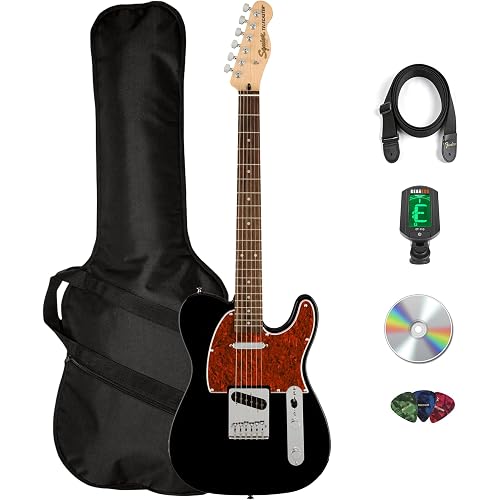 Fender Affinity Series Telecaster w/Laurel Fingerboard - Black Bundle with Gig Bag, Tuner, Strap, Picks, and Austin Bazaar Instructional DVD