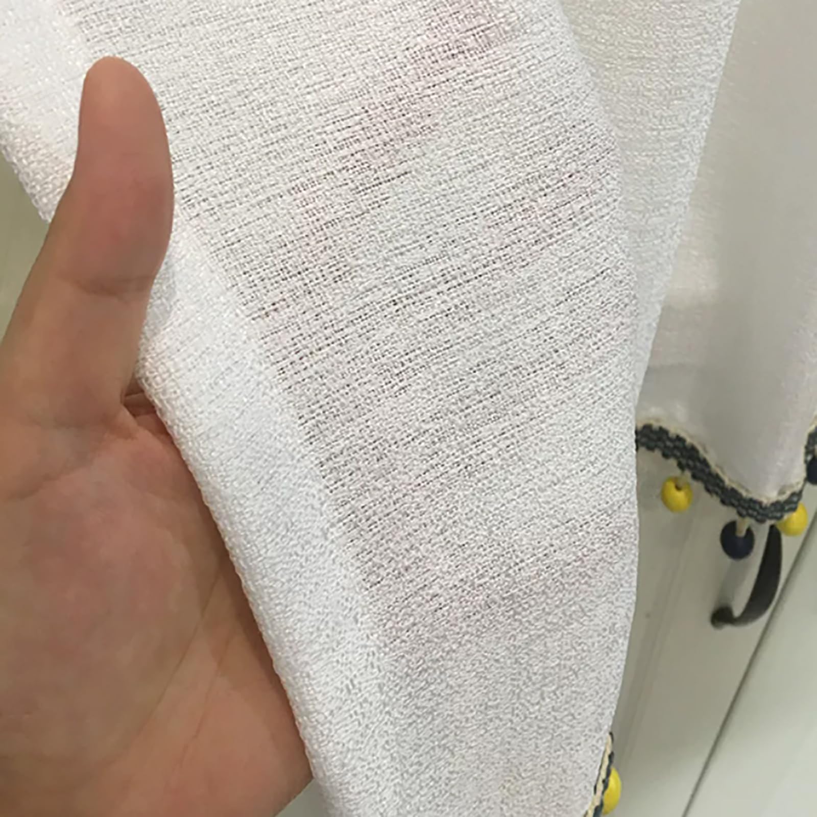 Genérico Cortina de Tul Grueso, Cortinas Cortas de Encaje Autoadhesivas
