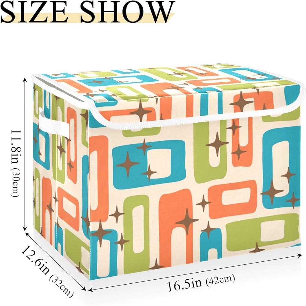 Amazon｜収納ボックス 折り畳み式 ミッド センチュリー モダンパターン