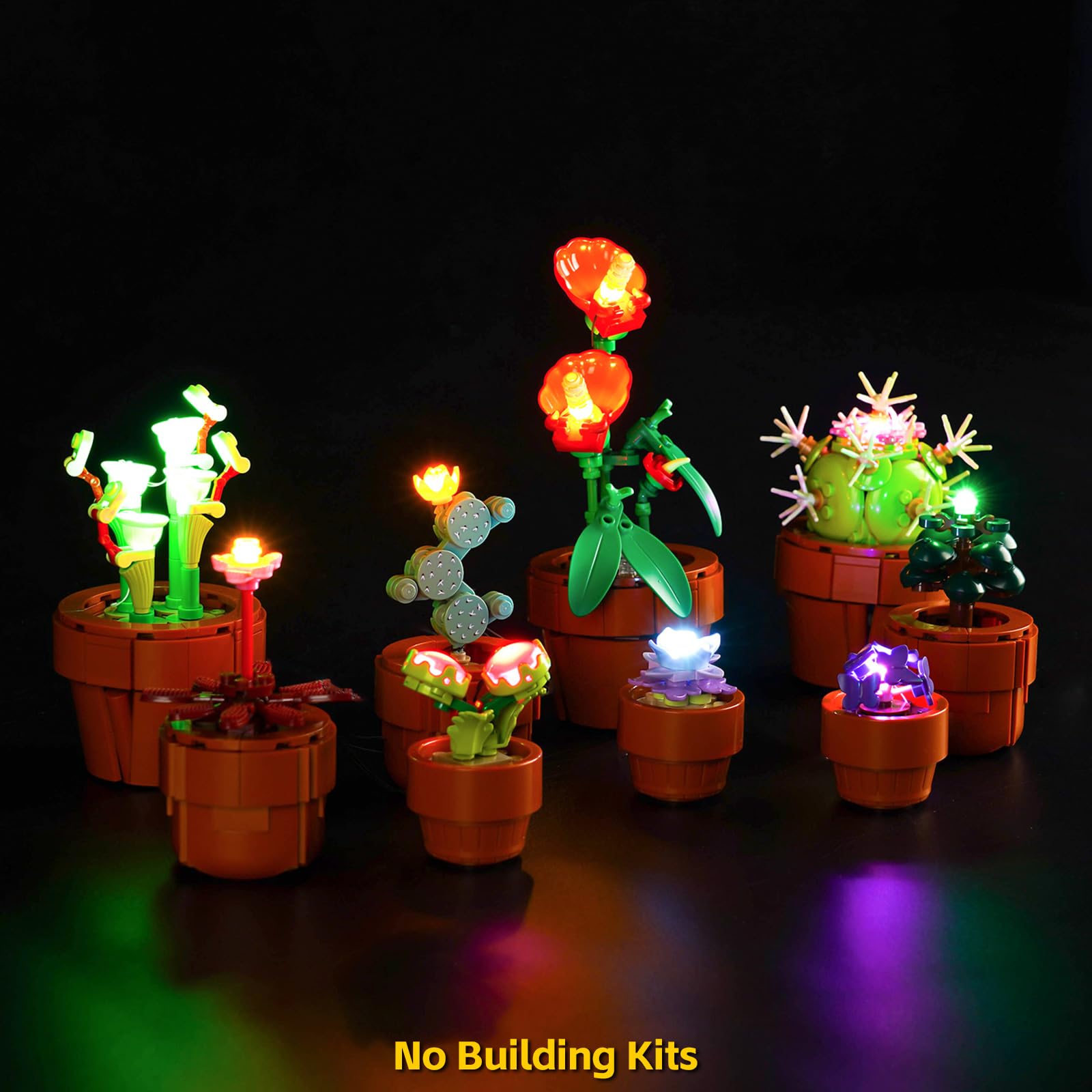 BrickBling LED Light Compatible with Lego Tiny Plants (Light Kit Only, Not Come with Model), Cactus Décor Lighting Kit Compatible with Lego 10329, Light Up Your Model