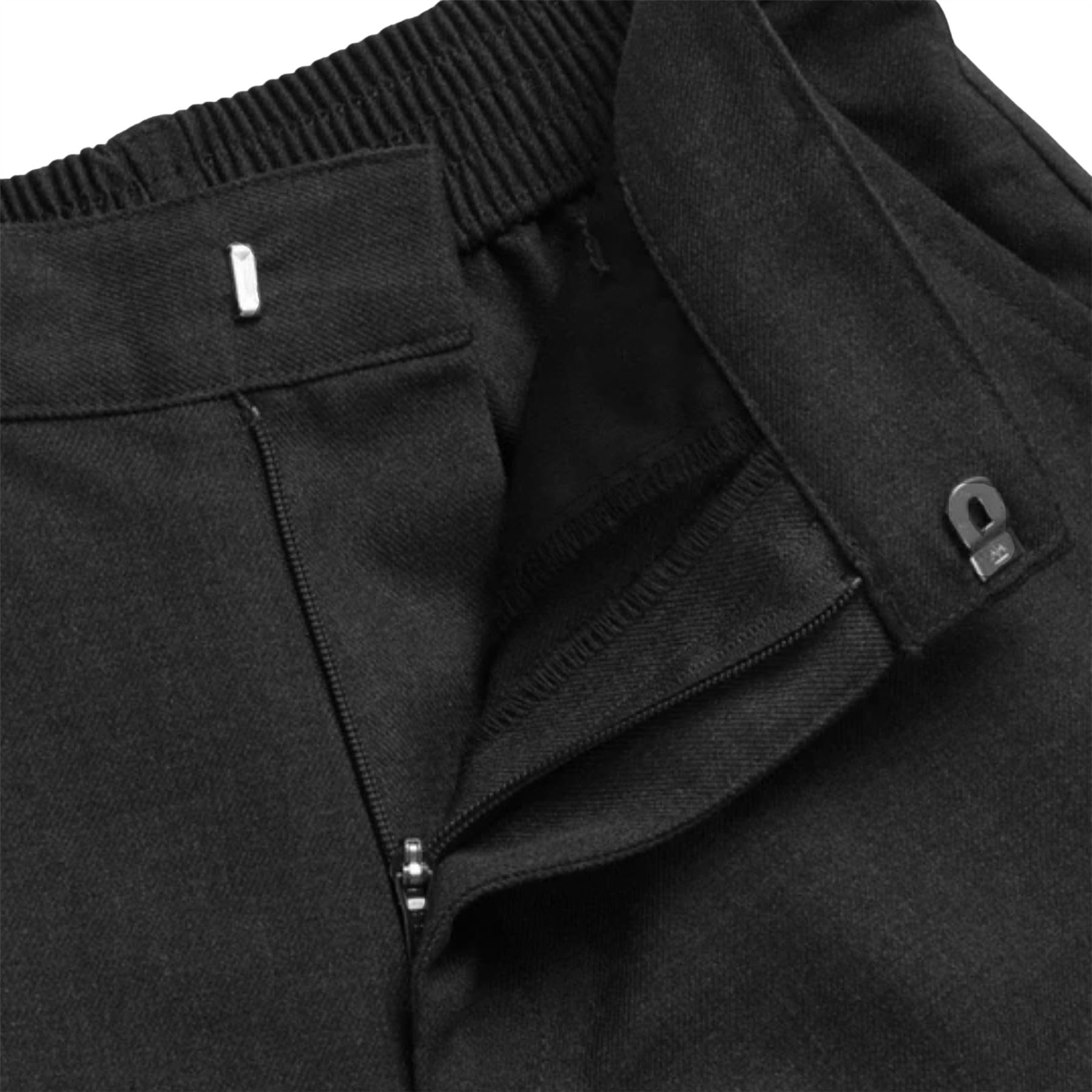 Pantaloncini cargo per ragazzi, vita regolabile, tinta unita, pantaloncini scolastici, eleganti e pratici, uniforme scolastica estiva per età 2-16 anni, nero e grigio, Nero , 11-12 Anni