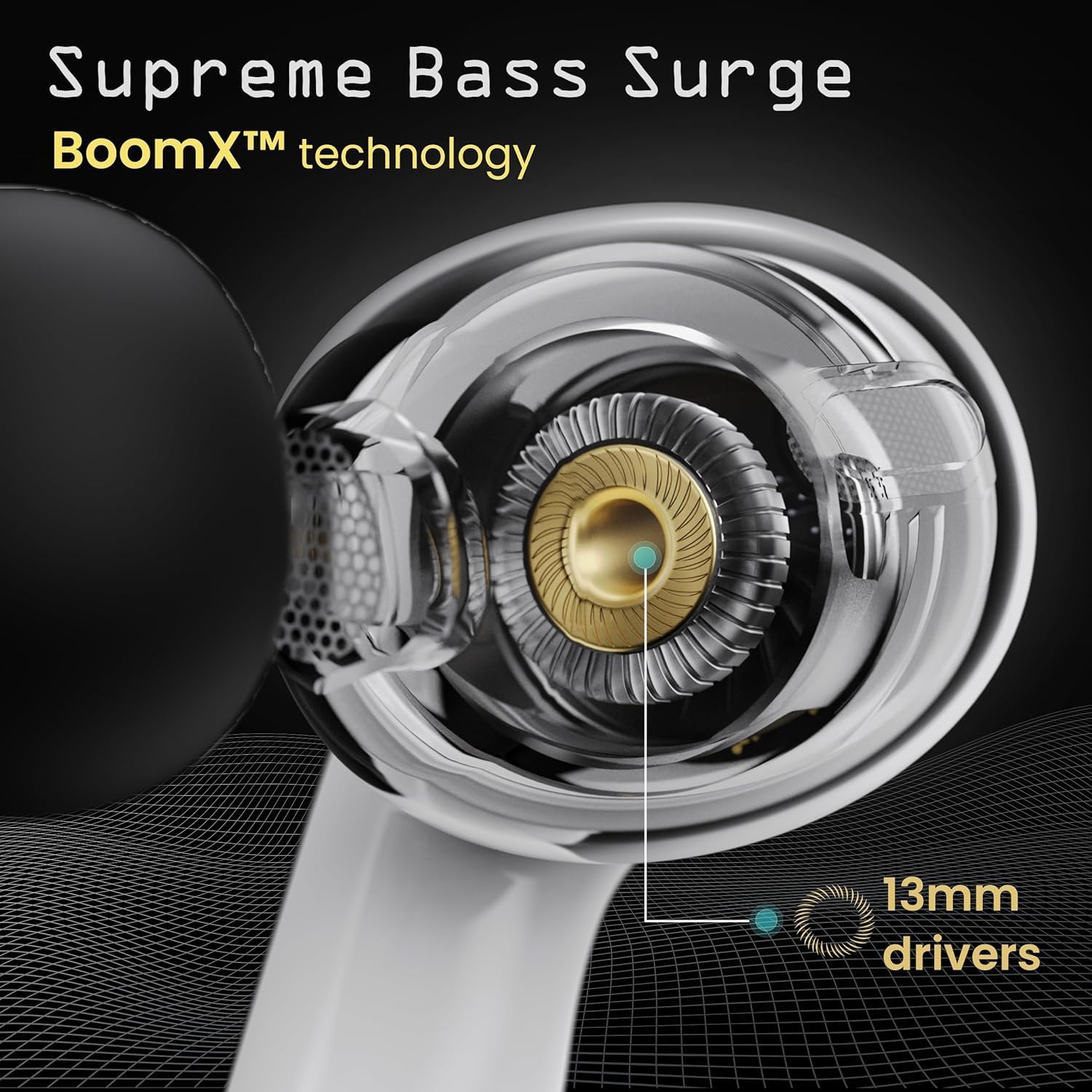 Boult Audio UFO Earbuds 13mm drivers and BoomX technology