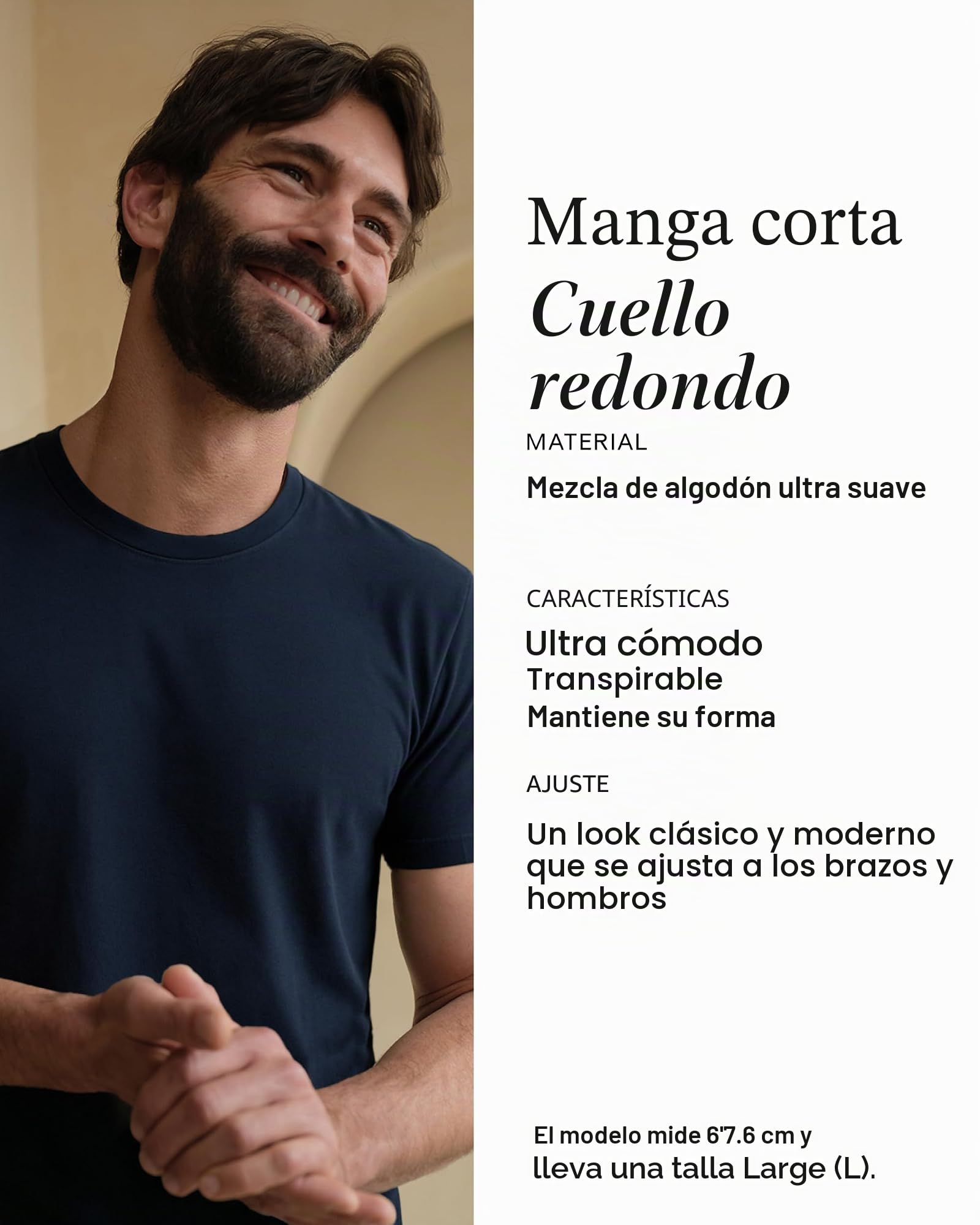 True Classic Short Sleeve Classic Crew Camiseta Hombre (Pack de 1)