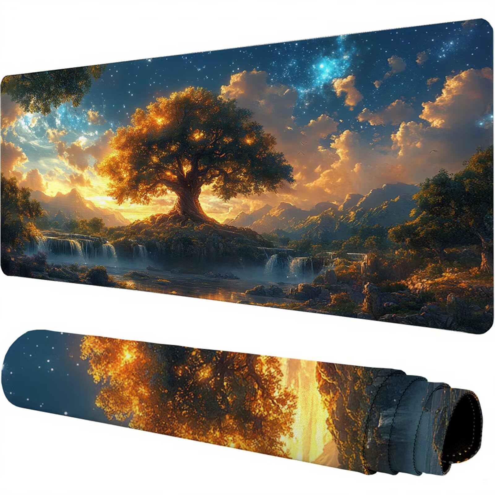 Niebieska podkładka pod mysz XXL 1600 x 800 x 3 mm uchwyt na biurko akcesoria antypoślizgowa gumowa podstawa i zszyte krawędzie podkładka pod mysz dla graczy do dekoracji biura dekoracyjnego, prezenty
