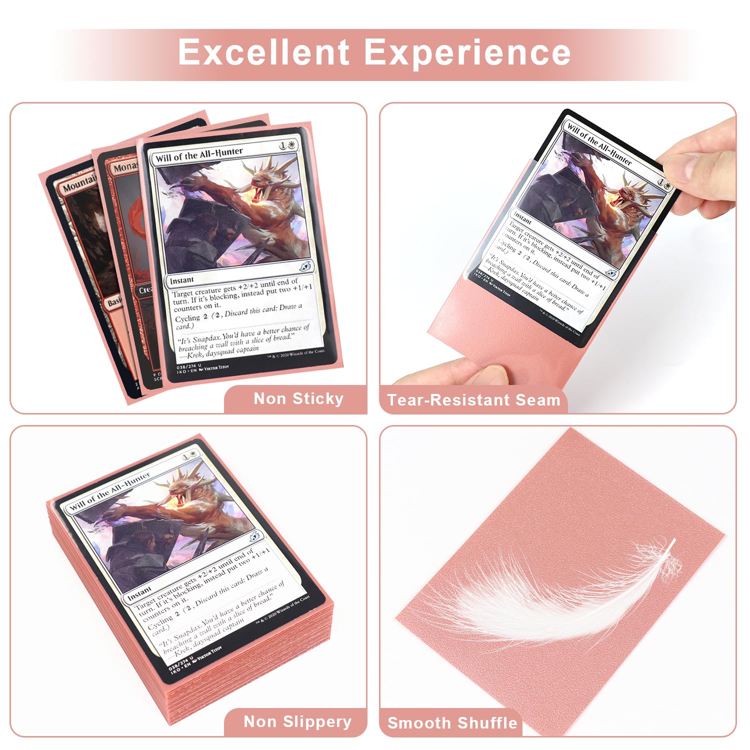 Amazon.com: 100ct Rose Gold Card Sleeves, Metallic Luster Matte Textured  Back Trading Card Sleeves for MTG, PK, Lorcana, Sports, Game Cards 2.5