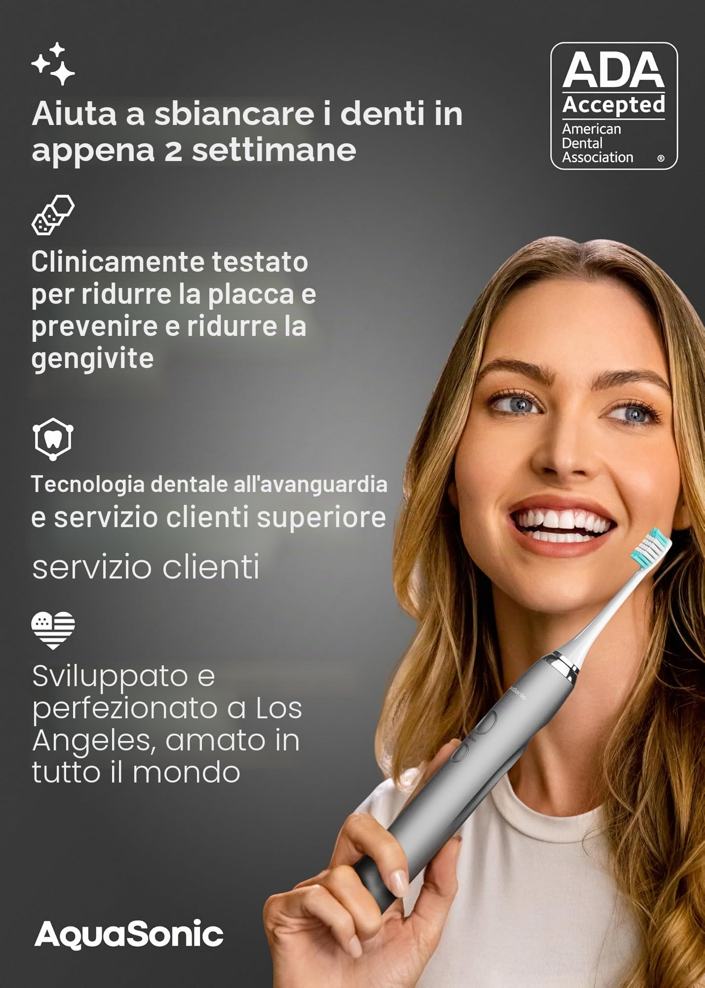 Spazzolino da denti AquaSonic serie VIBE, ultra sbiancante