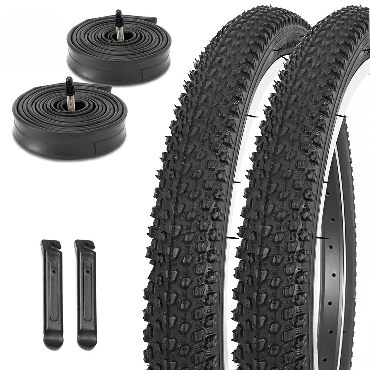 zestaw 2-pak opon rowerowych, 30/40/40/45/50.1 cm, 2,125, odporne na zużycie, wymienne opony i dętki z dźwigniami do BMX, roweru szosowego