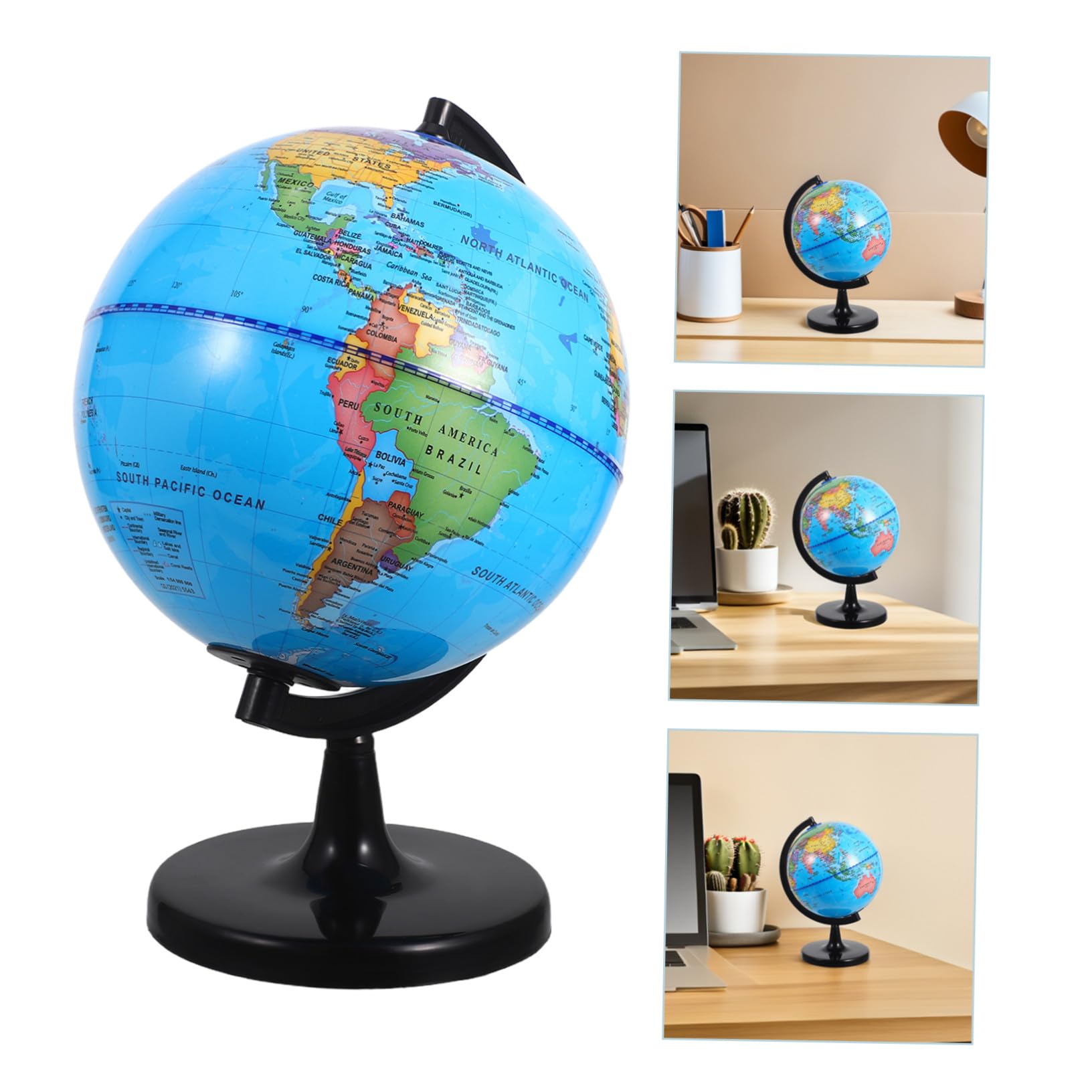 Didiseaon Globo Terráqueo Educativo para Escritorio Compacto y Resistente con Base Estable y Rotación para Enseñanza Aulas y Aprendizaje Infantil Casa