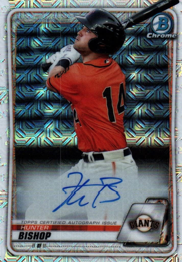 Hunter Bishop Autographed Bowman Chrome Short Print Collectible Baseball Card - 2020 Topps Bowman Chrome Short Print Refractor Baseball Card #BCMA-HB (Giants) Free Shipping & Tracking