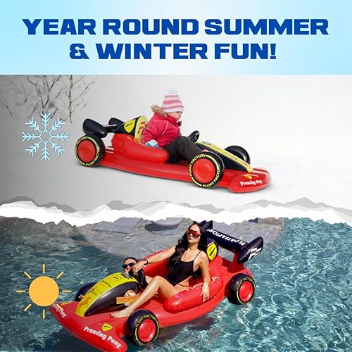 Miniatura 2 de Gran flotador de piscina de coche de carreras para adultos, niños y familia  Flotador inflable gigante de juguete  Tumbona duradera y resistente