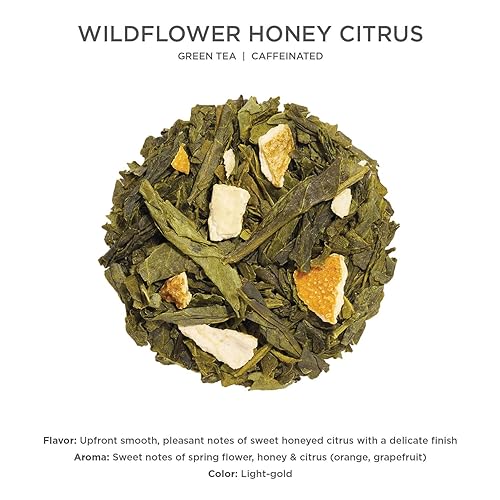Miniatura 4 de Tea Forte Wildflower Honey Citrus Premium - Recipiente de mezcla de té verde de hojas sueltas con cafeína, hace de 35 a 50 tazas