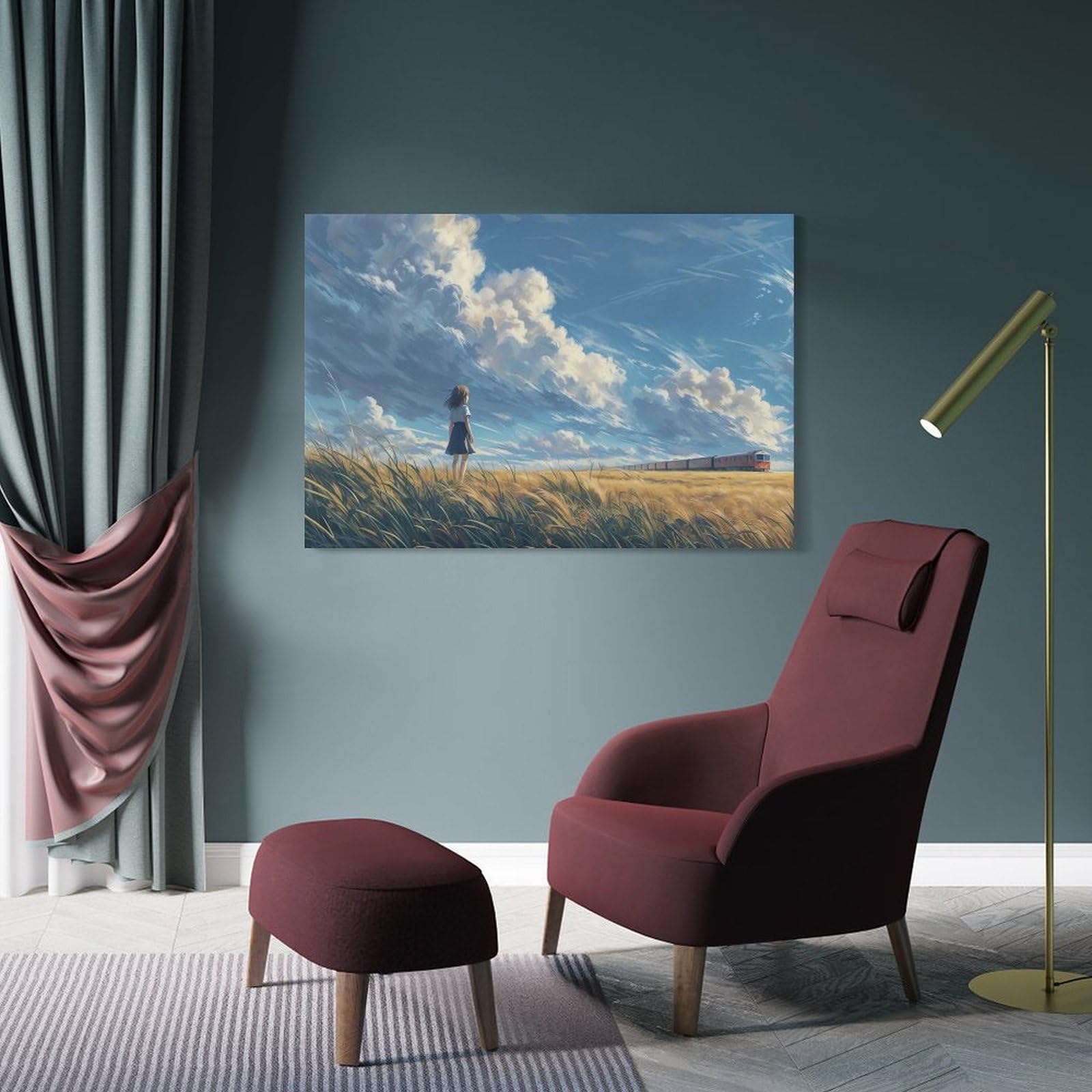 Junmoney Canvas Wall Decor A Journey Unfolding, 24x36inch(60x90cm), for Bedroom, Guest Room Or Reading Nook, Decorative Wall Art for Cosy Rooms