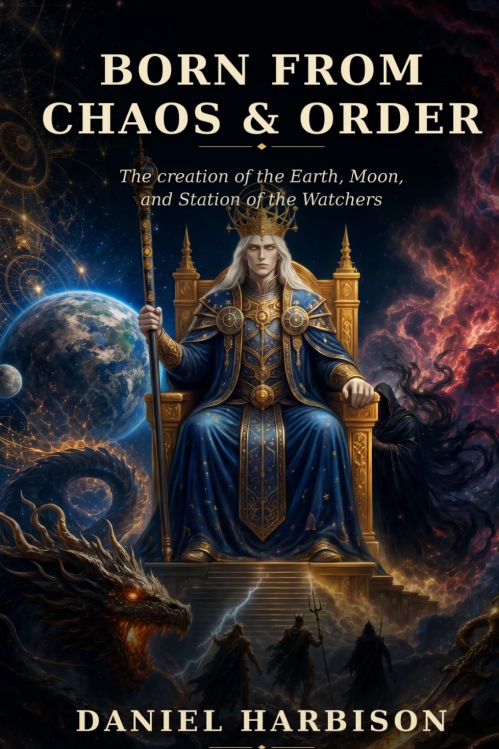 Born from Chaos and Order: The creation of the Earth, Moon, and Station of the Watchers