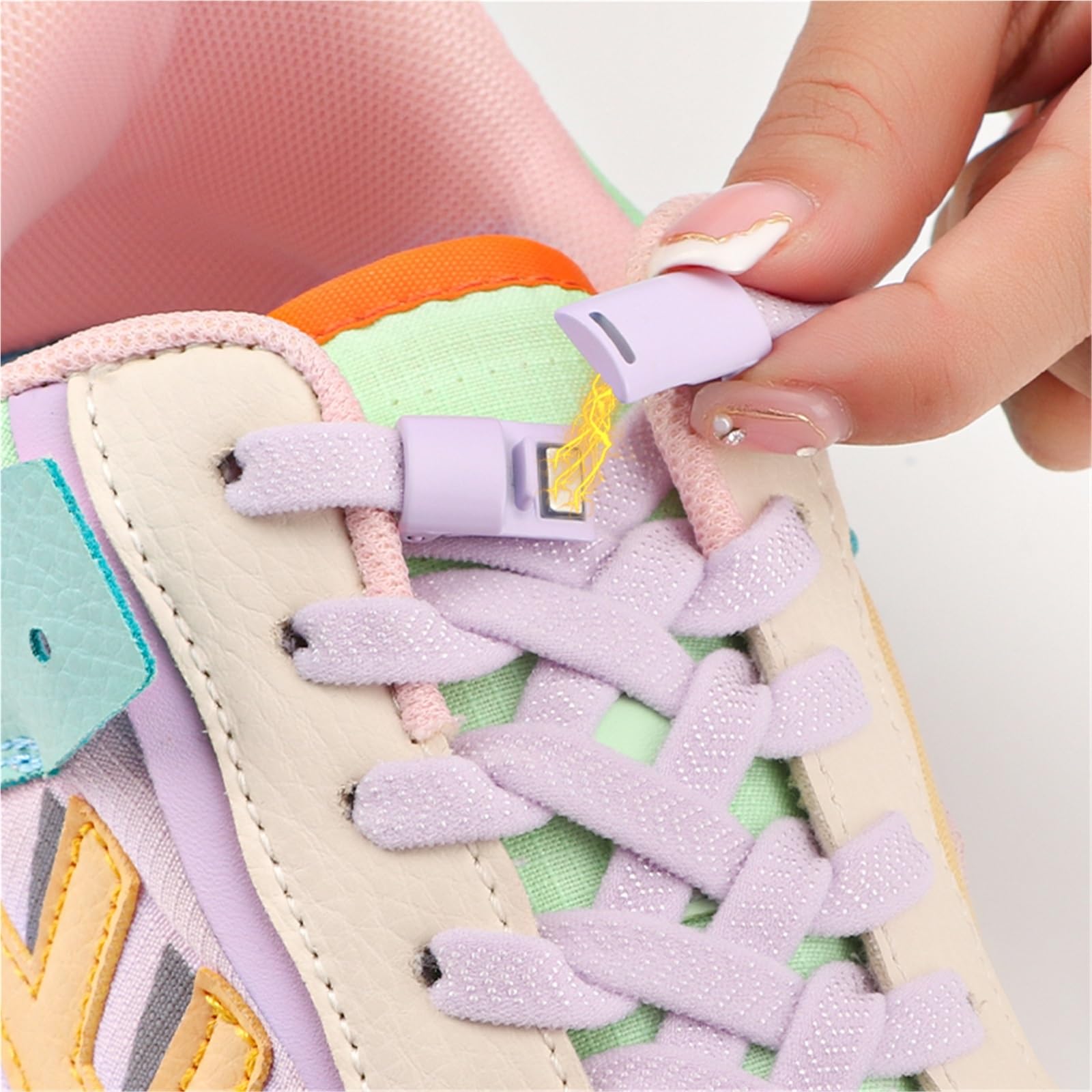 5 pares de cordones elásticos planos sin for zapatillas deportivas, goma Para Zapatillas Deportivas