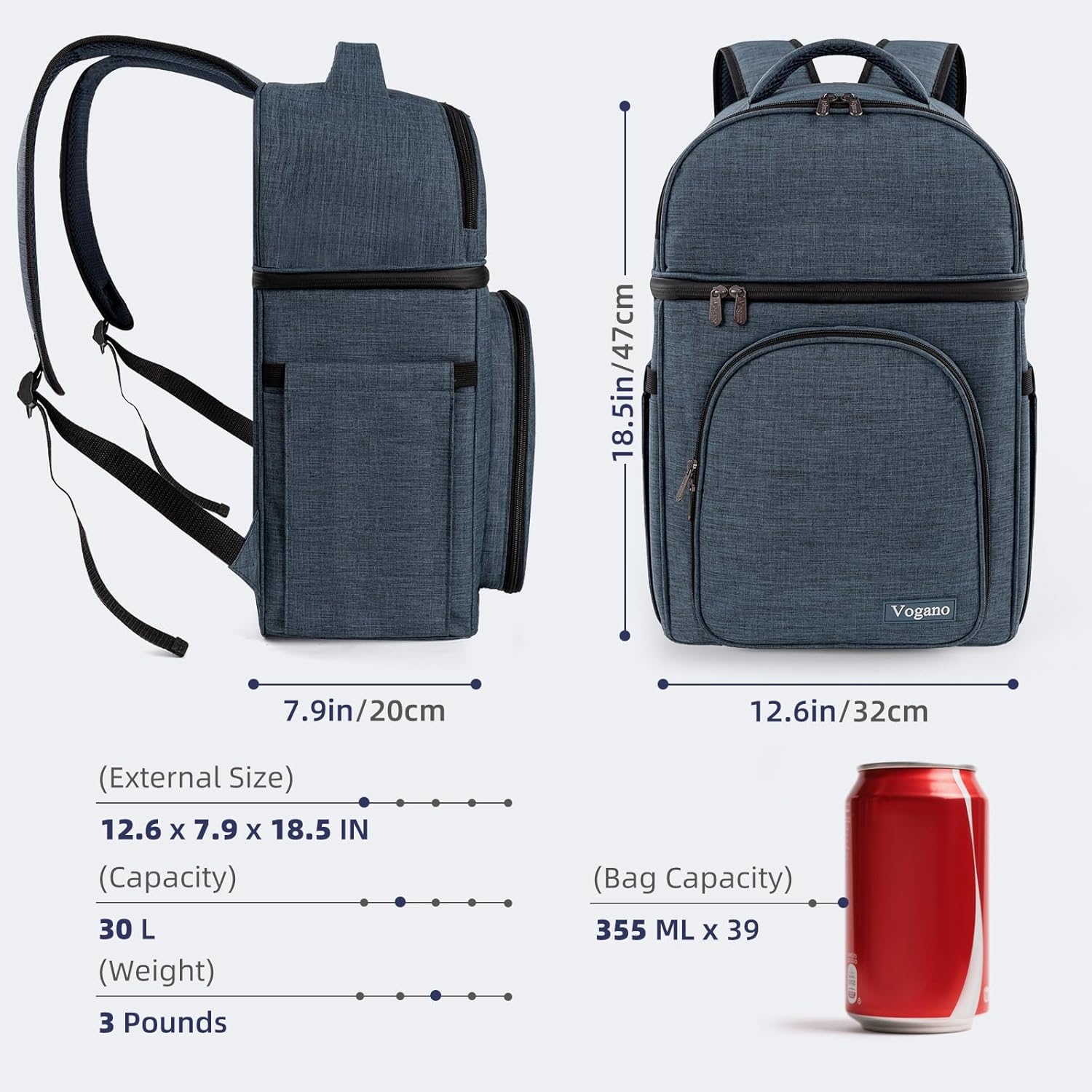 Picnic Backpack & Accessories – Insulated Picnic Set for 2 Person with Dual Compartments, Lightweight Blanket, Cutlery Set, for Newlyweds and Couples Gifts Blue