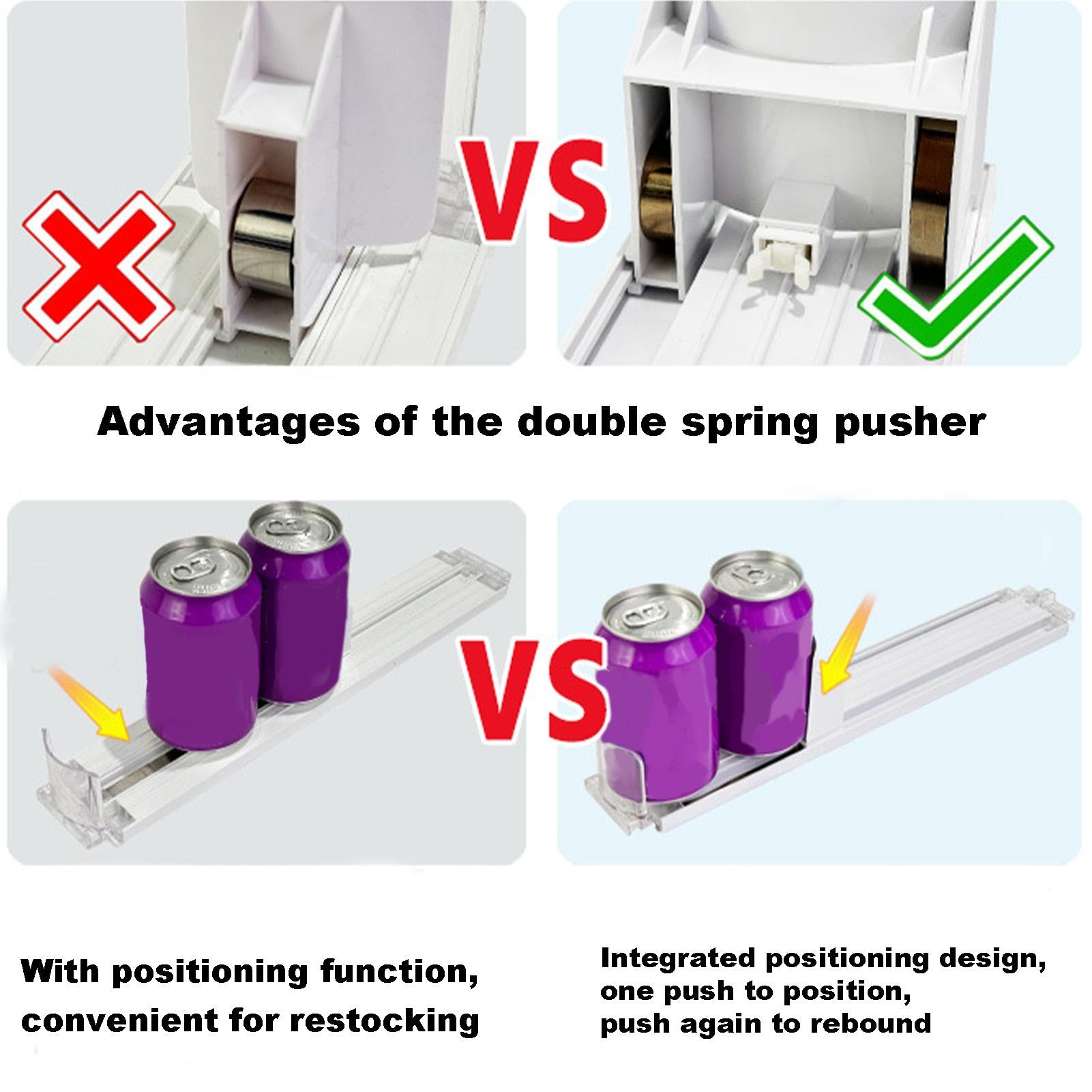 Dispensador de latas de soda, dispensador de latas de refrigerador | organizador de latas de refresco con 5, dispensador de refrescos, organizador de latas ajustable de 16.14 x 16.54 x 3.15