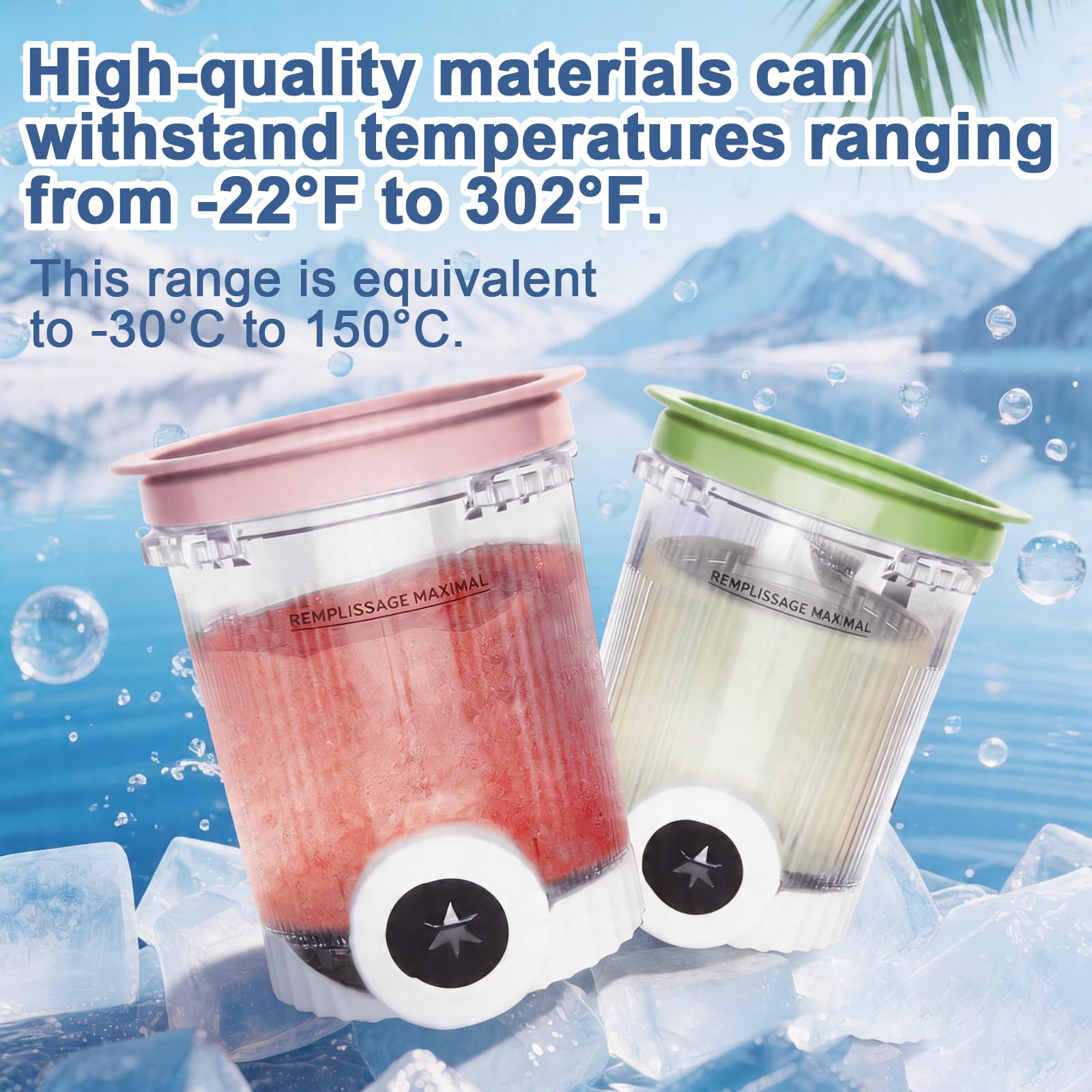 Lot de 4 Pot pour Creamy Deluxe,500 ML Récipient pour NC700 NC701,Récipients à Glace, Couvercles Hermétiques,Sans BPA, Lave-vaisselle（Gris, rose, vert, bleu）