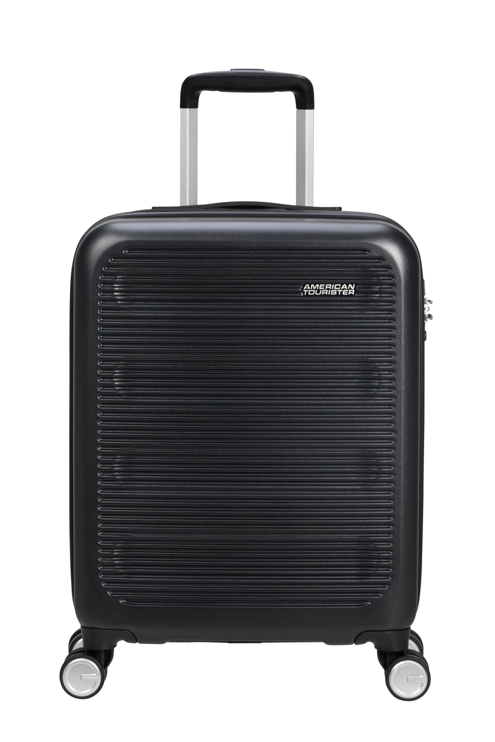 American Tourister Astrobeam - Spinner S, bagagli a mano, 55 cm, 36 L, nero (Storm Black)