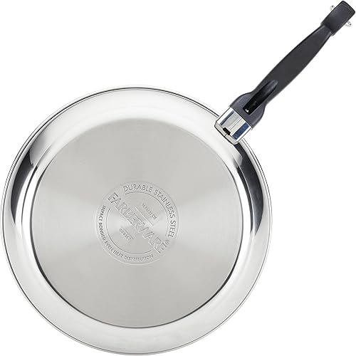 Miniatura 16 de Farberware Classic Traditions - Juego de ollas y sartenes de inducción de acero inoxidable con utensilios de cocina de prestigio, 12 piezas, acero
