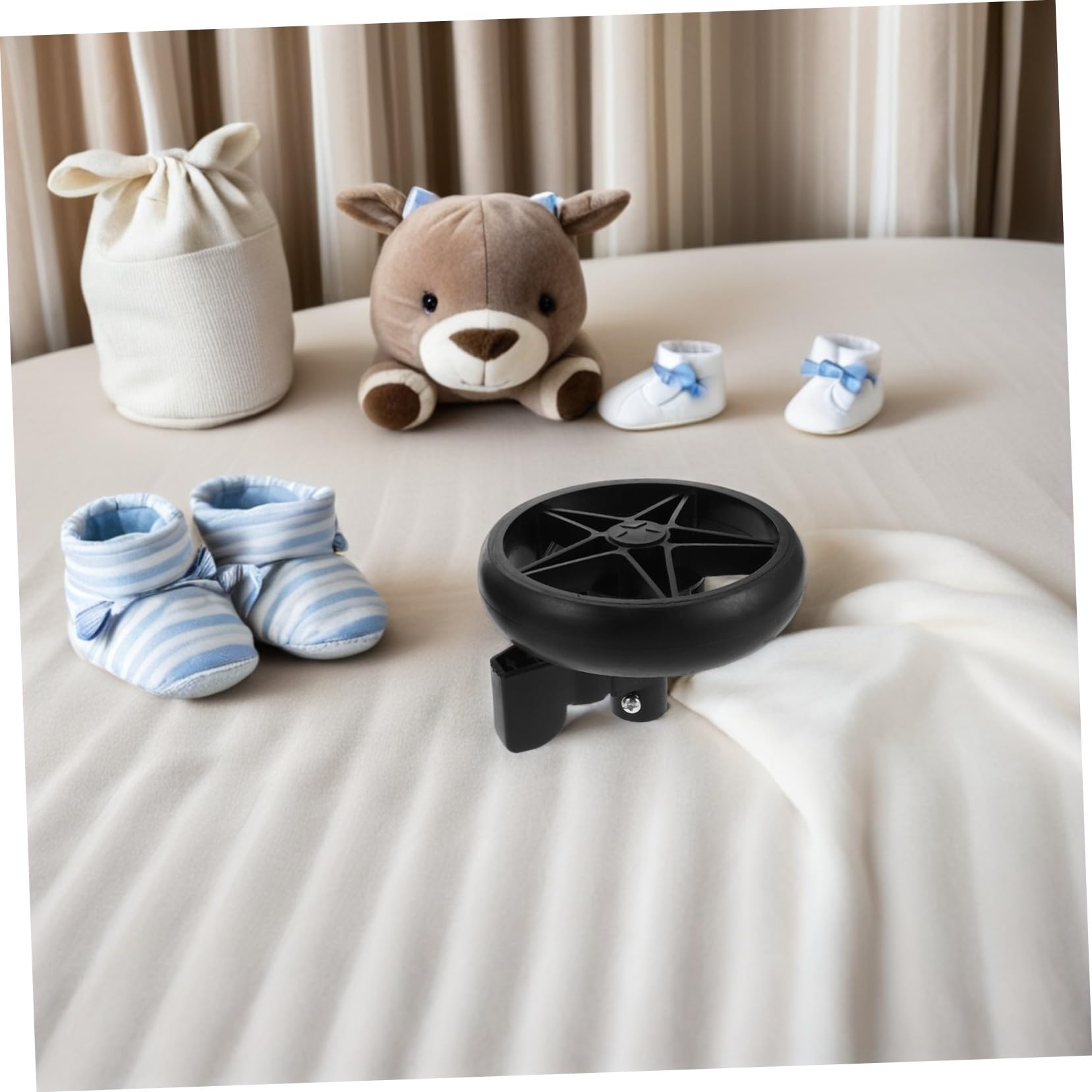 BESTonZON 2 Pezzi Ruote di Ricambio con Freno per Passeggino Ruote Silenziose Girevoli Stella per Camminatore Accessori Sicuri per Carrozzina e Pram