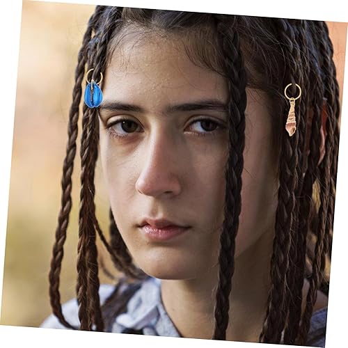 Miniatura 4 de 13 dijes de anillo de rastas estilo concha de playa estilo concha para el cabello, anillos decorativos para trenzar rastas, abalorios de joyería
