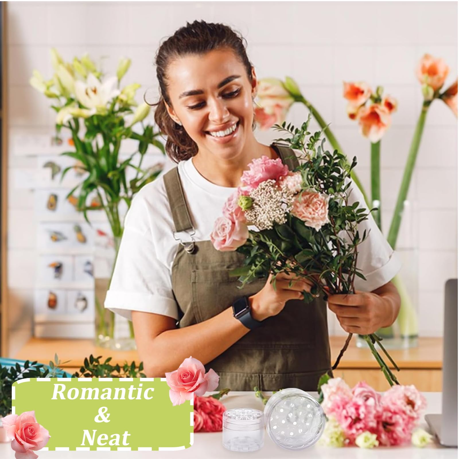 2 Stück Spiral-Stielhalter Für Blumen – Transparent, DIY Ikebana, Blumenstrauß-Zubehör