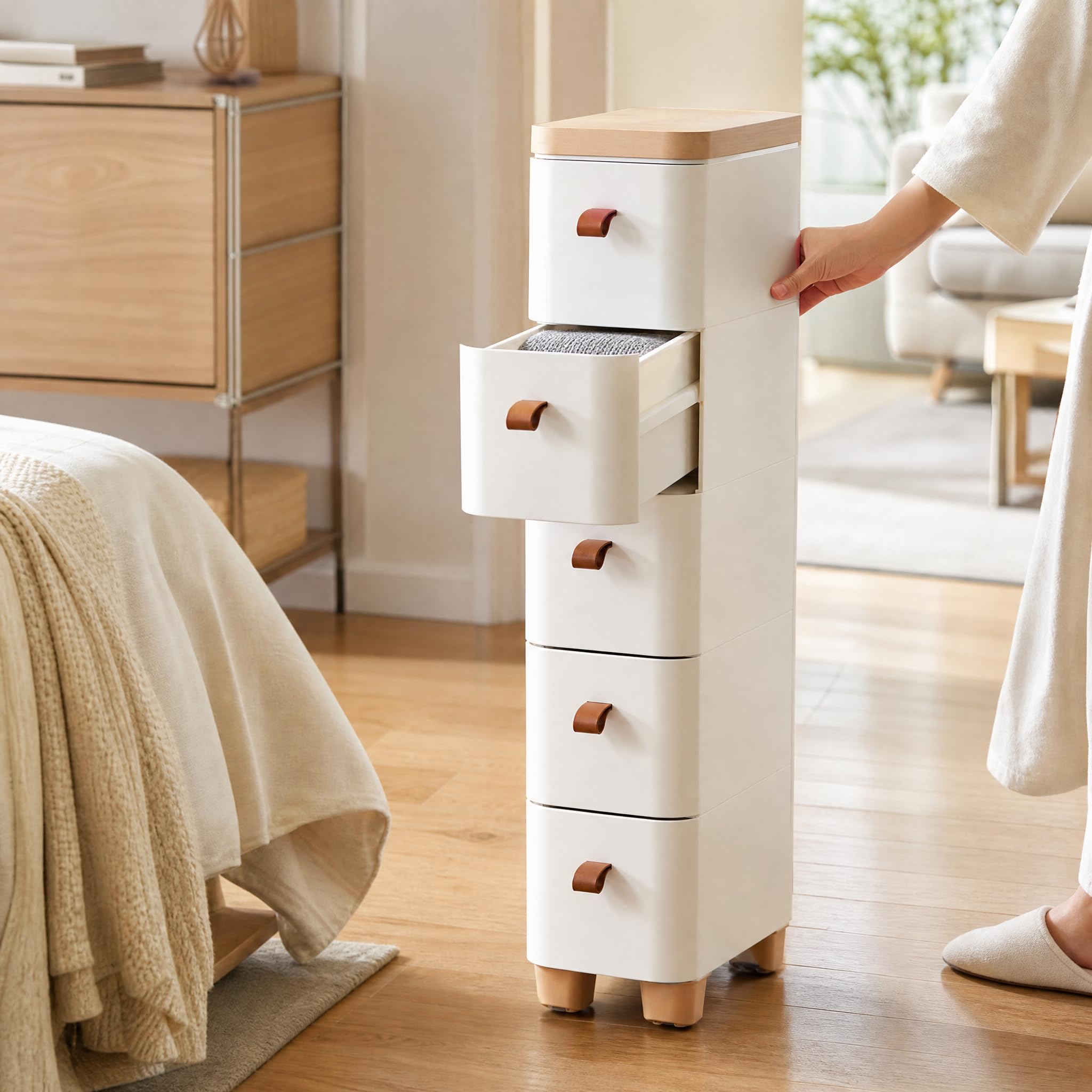 tenitore con Cassetti Plastica, Costruzione solida, Contenitore multiuso, Arredo bagno, Per professionisti attivi, style to 1, 3 cassetti