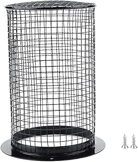 Reptile Anti Scald Lampshade, Day Night Ceramic Light Bulb Enclosure Cage Protector Round Reptile Heating Lamp Mesh Cover for Pet Reptile Amphibian