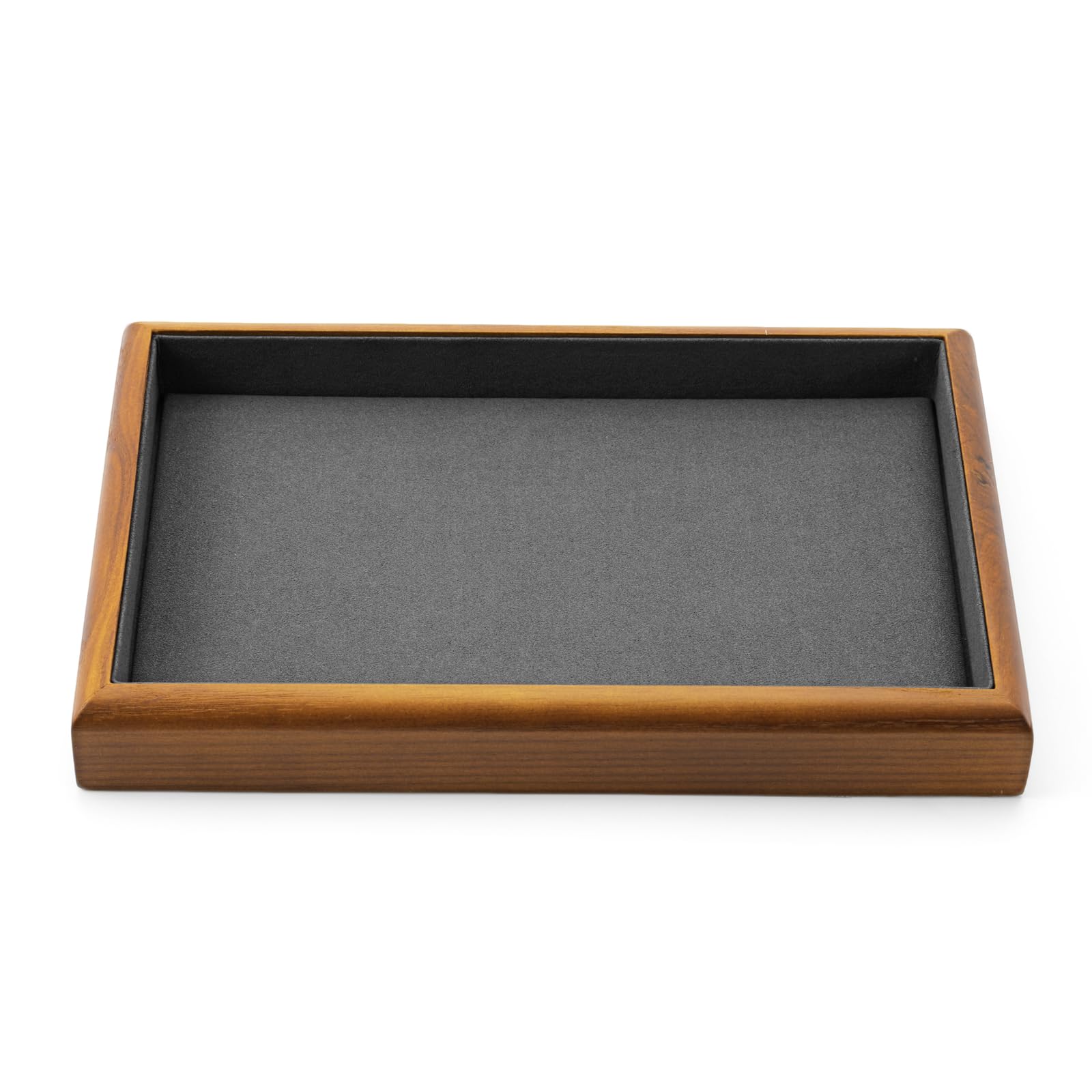 Oirlv Plateaux à Bijoux en Bois Massif,Empilables,Organiseur de Bijoux,Présentoirs Bijoux(Gris foncé)