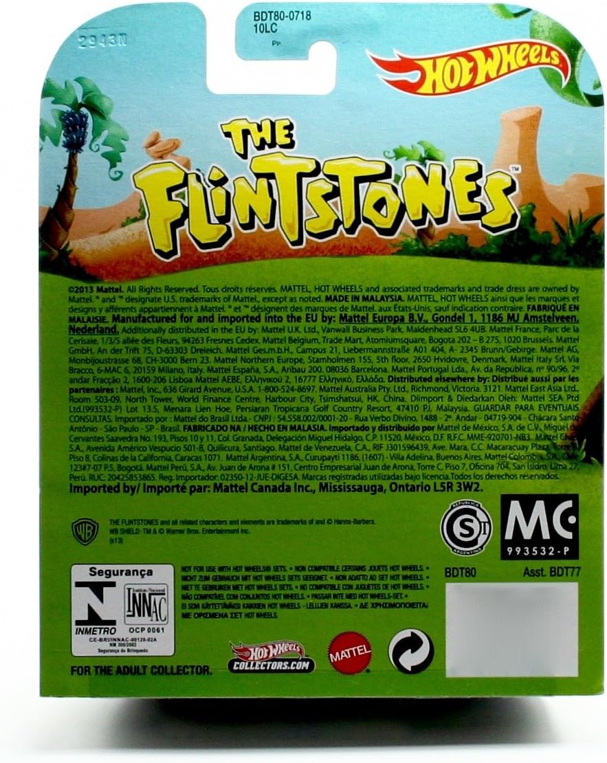Hot Wheels The FLINTMOBILE The Flintstones 2013 Retro Series Die Cast Vehicle