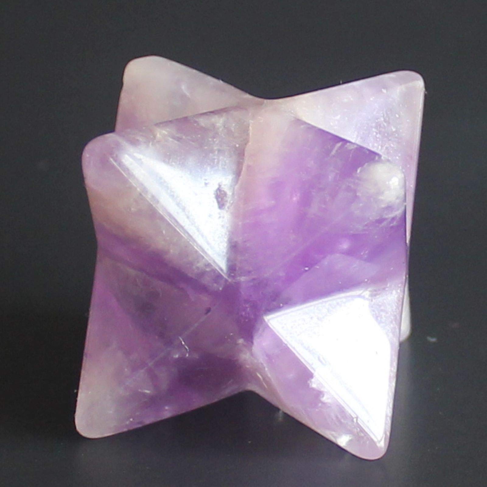 1.5'' Mixed Gemstone Crystal Geometry Merkaba Star Chakra Reiki Healing (Amethyst)
