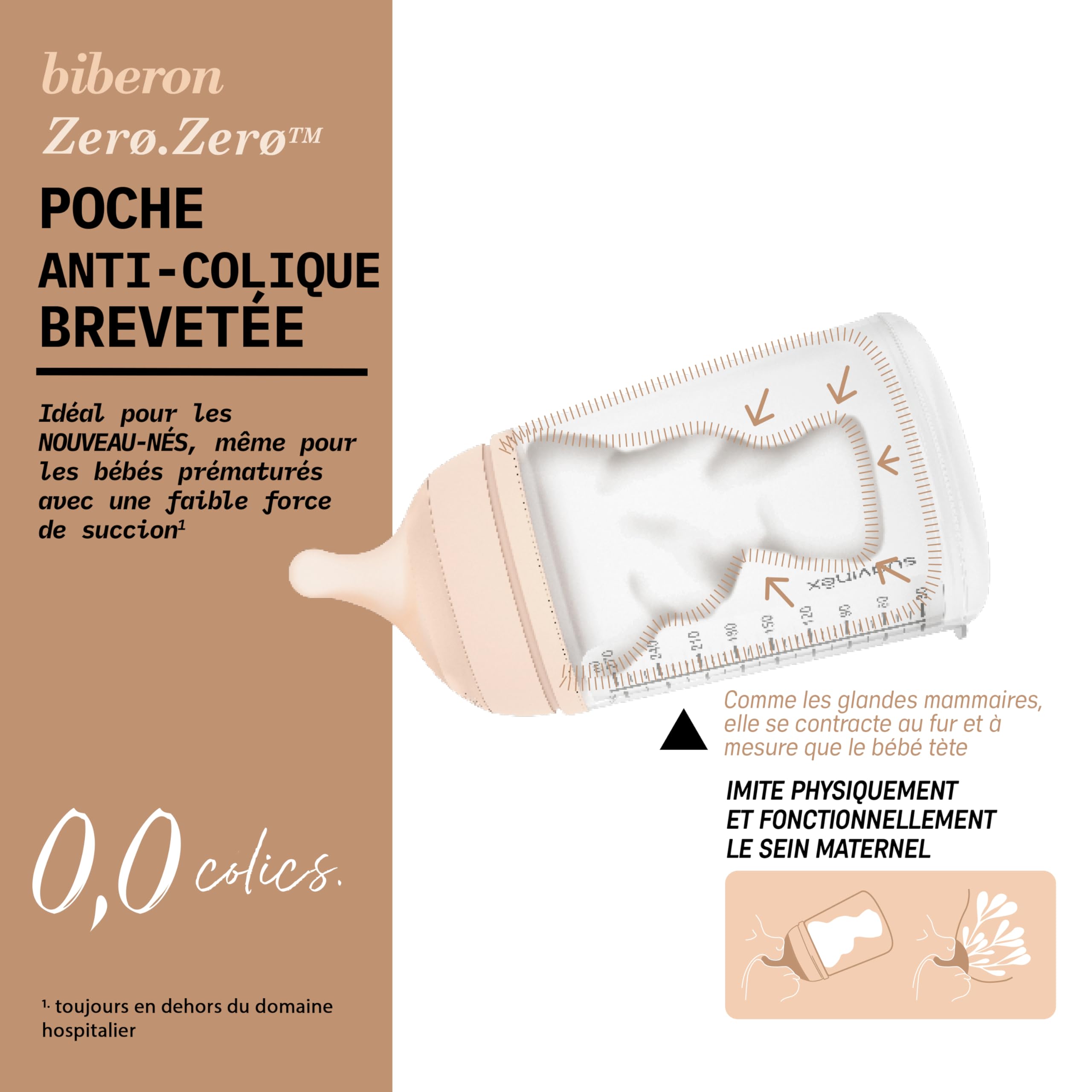 Suavinex, Pack 4 Biberons Anti-Colique Zero Zero 270 ml avec Tétine à Débit Moyen (M) en Silicone, Bébés +3 Mois, Lait Maternel, Poudre et Liquides Densité Moyenne, Compatible Allaitement, Medium