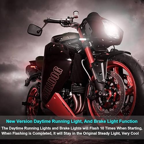 Miniatura 3 de 4 unids luces intermitentes de la motocicleta que fluyen luces intermitentes de la motocicleta luces de circulación diurna luces de freno 12V 16LED