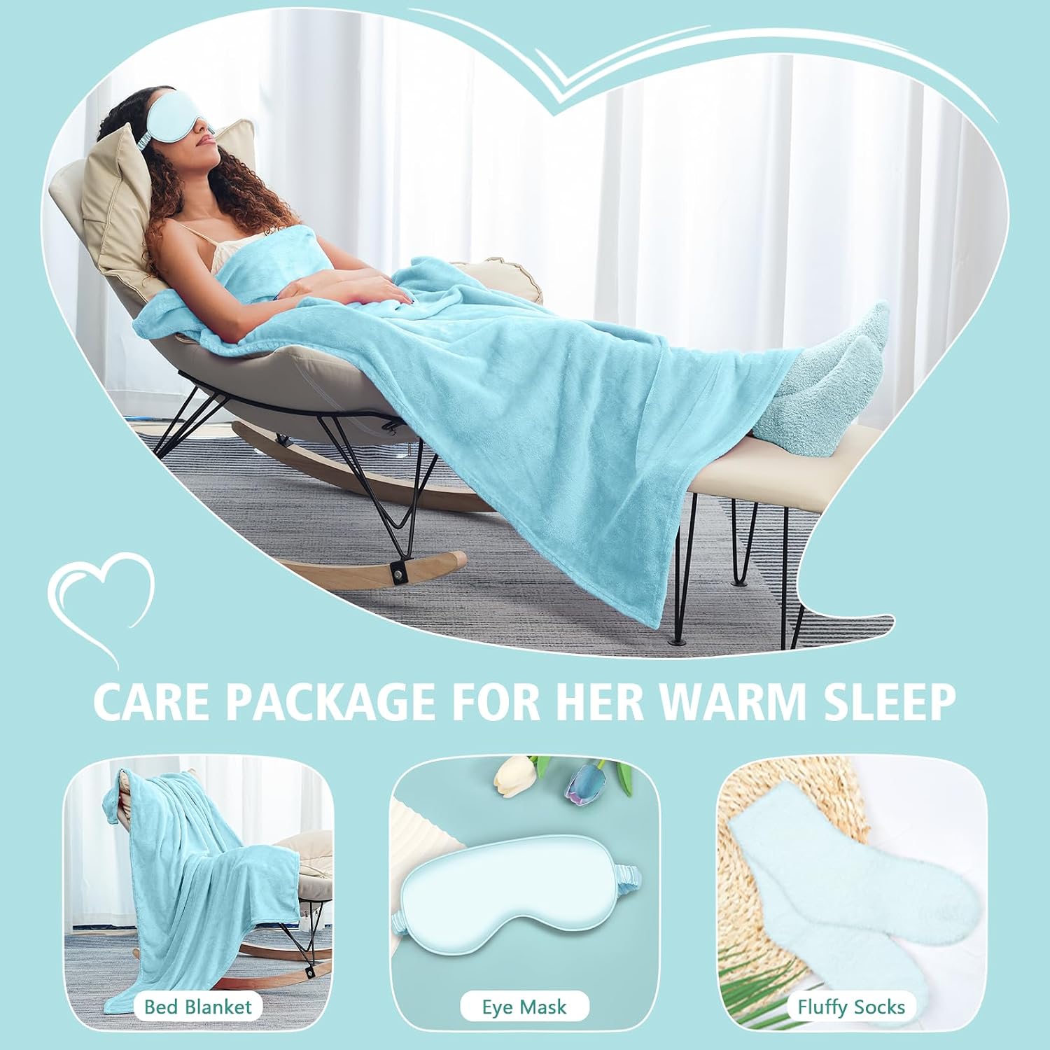 Get Well Gifts for Women, Thinking of You Gift Basket, Unique Self Care Package Relaxing Spa Gift Set, Birthday Gifts Box for Woman, Mothers Day Gifts for Mom Her Friend Wife Sister, Blue