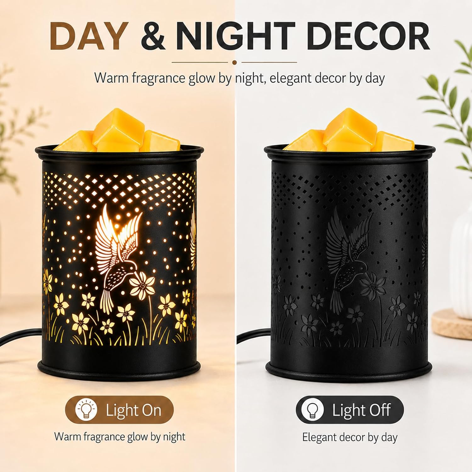 mocosa Wax Melt Warmer,Candle Wax Warmer for Scented Wax,Metal Electric Wax Melter for Home Office Bedroom Gift & Decor and Gifts for Mom Grandma Women(Hummingbird)