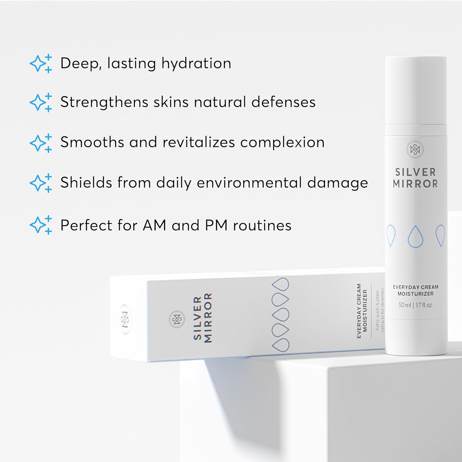 Everyday Cream Moisturizer with Vitamin C & Grapeseed Oil, Hydrating Face Cream for Long Lasting Moisture, Barrier Support for All Skin Types, 1.7 Fl Oz