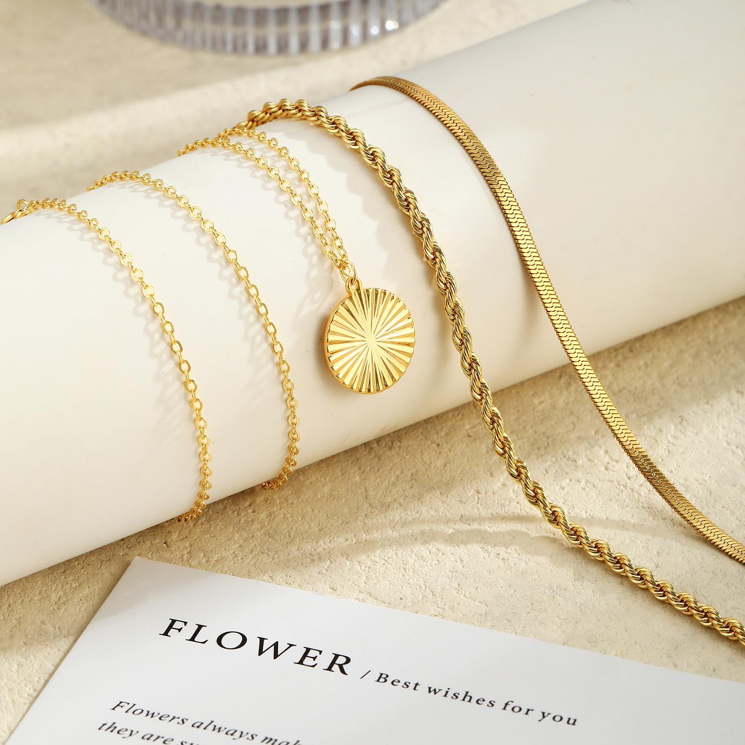 LEXODY Layered Necklaces for Women, Stackable Stack 14K Gold Plated Paperclip Chain Choker Necklace Dainty Diamond Cross Pendant Necklaces Set Trendy Simple Jewelry Gift - Image 6