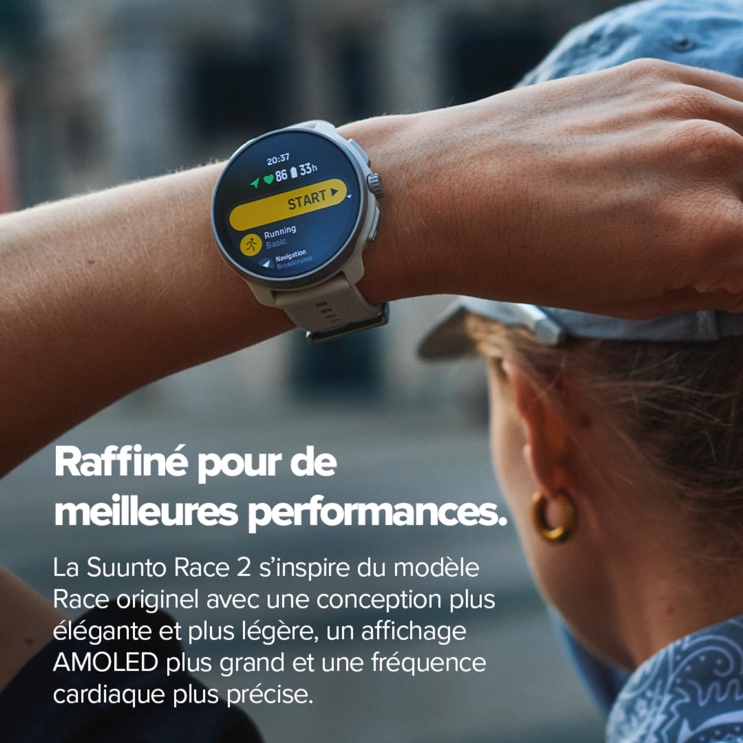SUUNTO Race 2 Montre de Sport Homme Femme, Tracker d'Activités GPS Running, Bi-Band GNSS, Carte Hors Ligne, Écran Tactile AMOLED, Smartwatch Cardiofréquencemètre Podomètre Altimètre