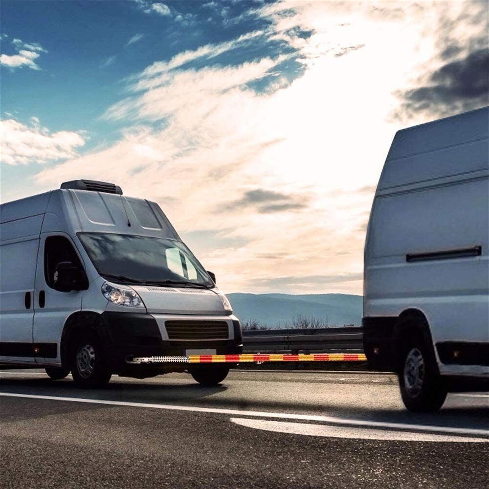 Xigner afsleepstang voor personenauto's - afsleepstangen 5T (5000 kg) met aanhangerkoppeling, trekontlastingsveer en demping - hulp bij pech, lengte 175 cm