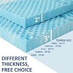 SINWEEK 2 Matelas de pouce Topper 5-Zone Matelas en mousse de mémoire Topper pression Relieve Soft Matelas Pad, certifié CertiPUR-US, bleu Twin Size
