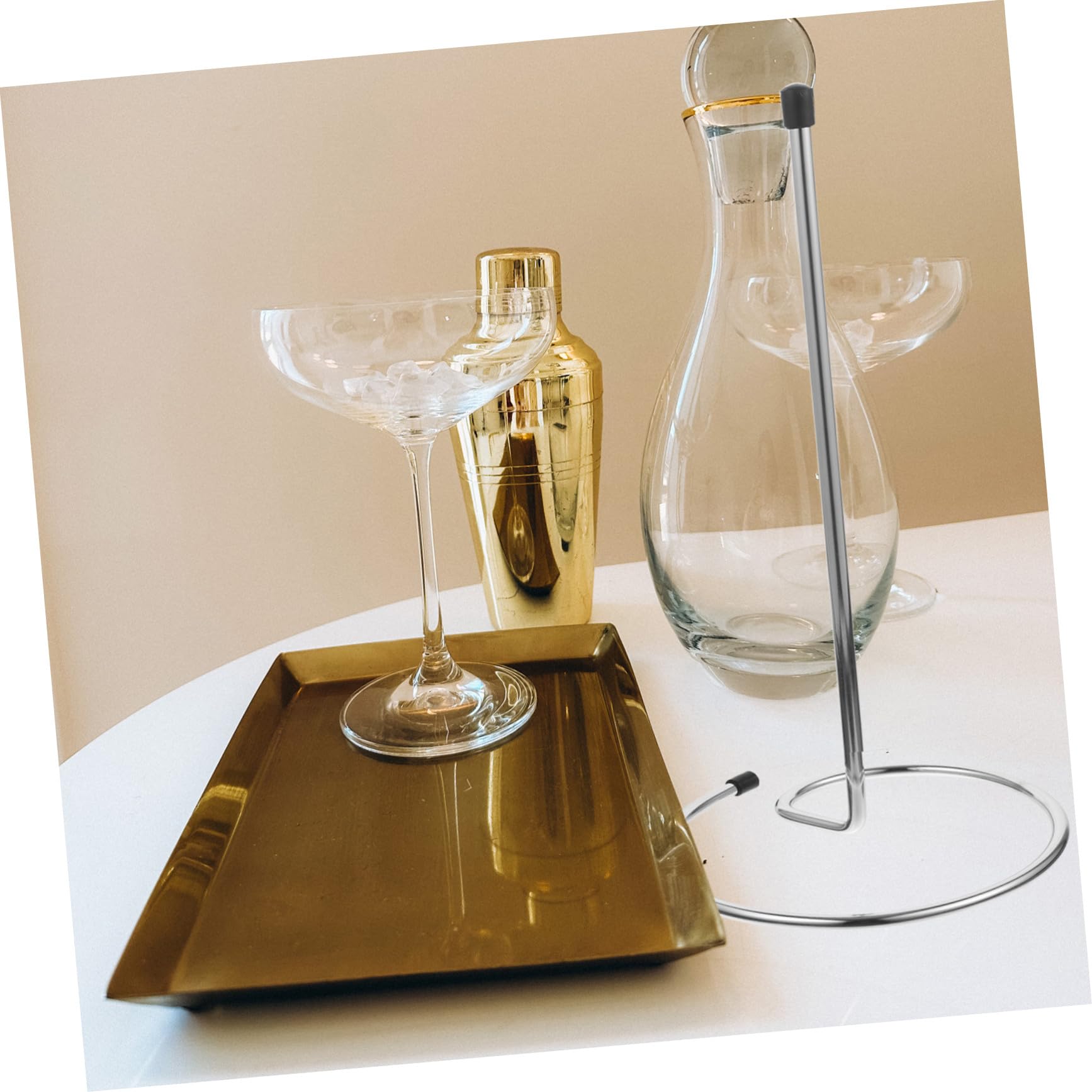Égouttoir à Carafe à Vin pour Séchage Rapide et Maintien Vertical en Acier Inoxydable Argenté 2pcs Adapté aux Hôtels et Restaurants